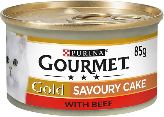 Picture of Gourmet Gold Wet Cat Food Savoury Cake Beef Can Adult 85 g